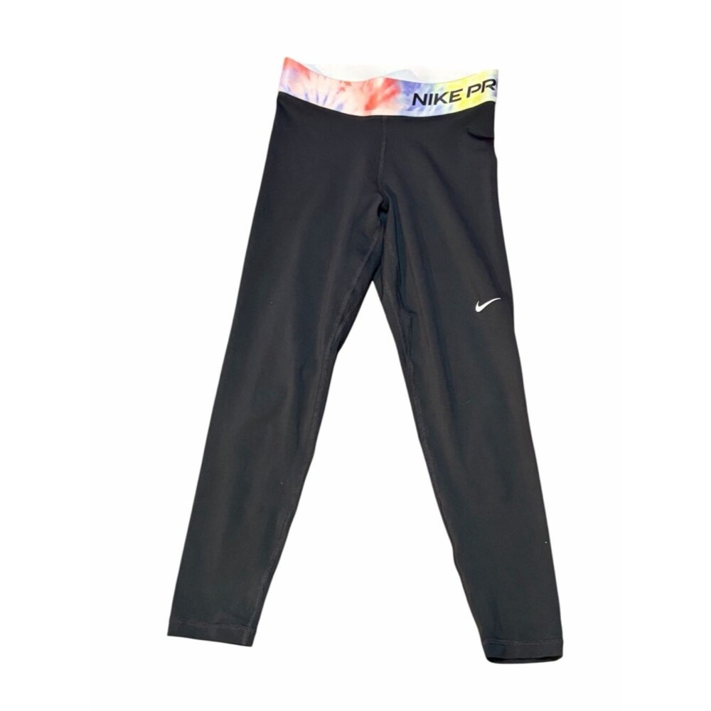 Nike Pro Dri-Fit Black Leggings with Tie Dye Waistband Women’s Small